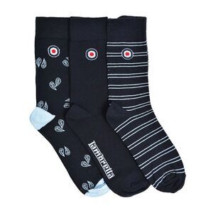 Lambretta Mens Assorted Designs Socks / Navy/Sky Blue